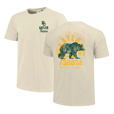 Men's Cream Baylor Bears Comfort Colors Mascot Overlay T-Shirt