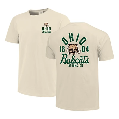 Men's Cream Ohio Bobcats Comfort Colors Mascot Overlay T-Shirt