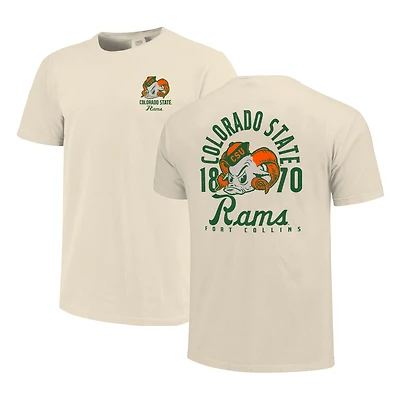 Men's Cream Colorado State Rams Comfort Colors Mascot Overlay T-Shirt