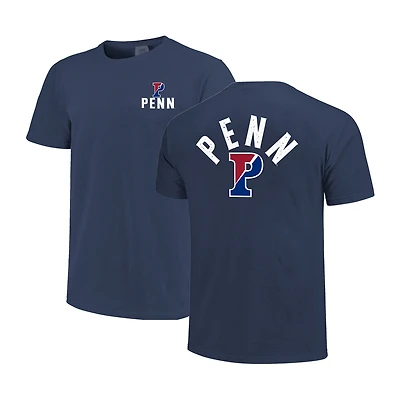 Men's Navy Pennsylvania Quakers Comfort Colors Mascot Overlay T-Shirt