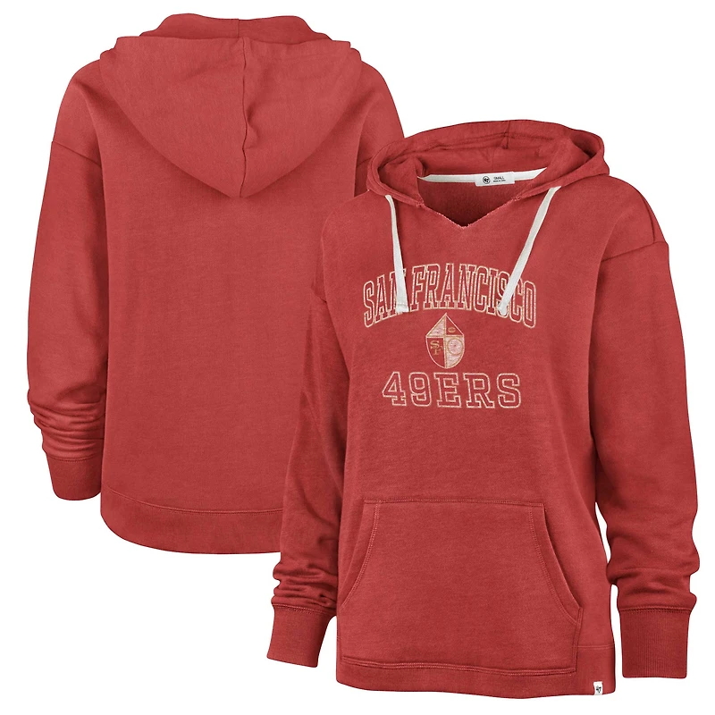 Women's '47  Scarlet San Francisco 49ers Plus Size Clarity Kennedy Pullover Hoodie