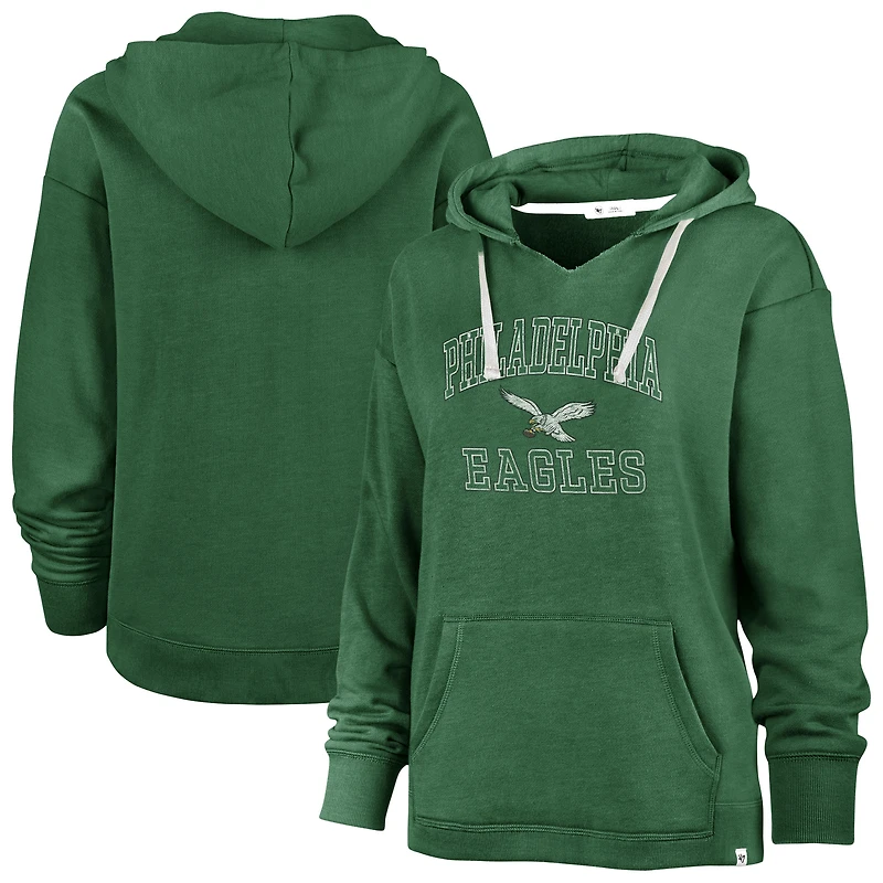 Women's '47  Kelly Green Philadelphia Eagles Plus Size Clarity Kennedy Pullover Hoodie