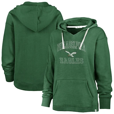Women's '47  Kelly Green Philadelphia Eagles Plus Size Clarity Kennedy Pullover Hoodie