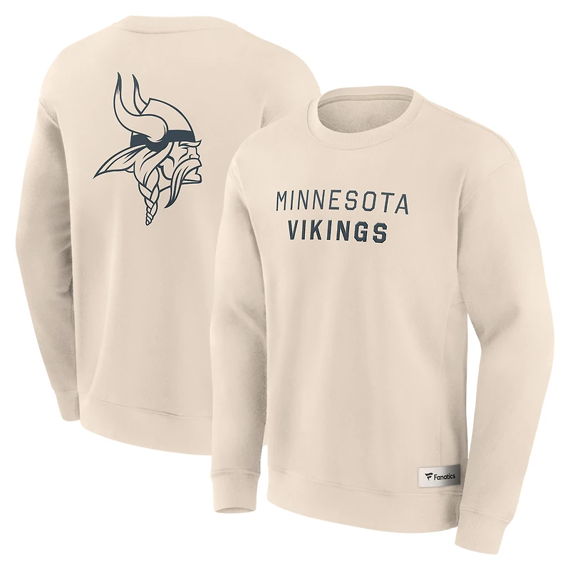 Men's Fanatics Cream Minnesota Vikings Elements Future Ground Lettering Pullover Sweatshirt