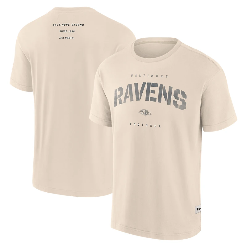 Men's Fanatics Cream Baltimore Ravens Elements Weathered Tonal Future Ground T-Shirt