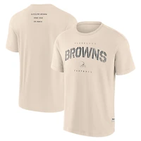 Men's Fanatics Cream Cleveland Browns Elements Weathered Tonal Future Ground T-Shirt