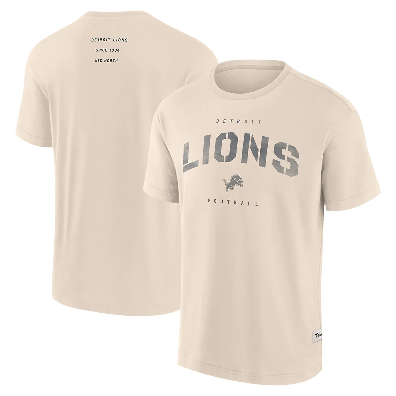 Men's Fanatics Cream Detroit Lions Elements Weathered Tonal Future Ground T-Shirt