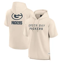 Men's Fanatics Cream Green Bay Packers Elements Future Ground Lettering Short Sleeve Pullover Hoodie
