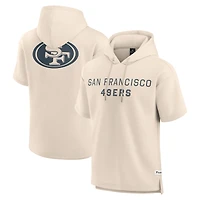 Men's Fanatics Cream San Francisco 49ers Elements Future Ground Lettering Short Sleeve Pullover Hoodie