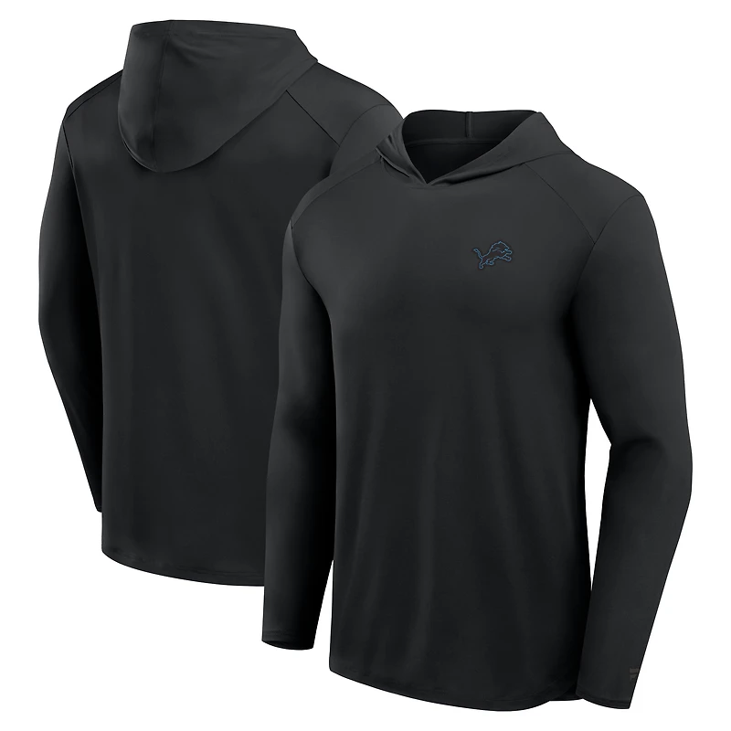 Men's Fanatics Black Detroit Lions Front Office Power Mono Long Sleeve Hoodie T-Shirt