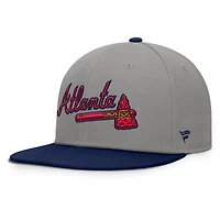 Men's Fanatics Gray/Navy Atlanta Braves Clubhouse Dugout Fitted Hat