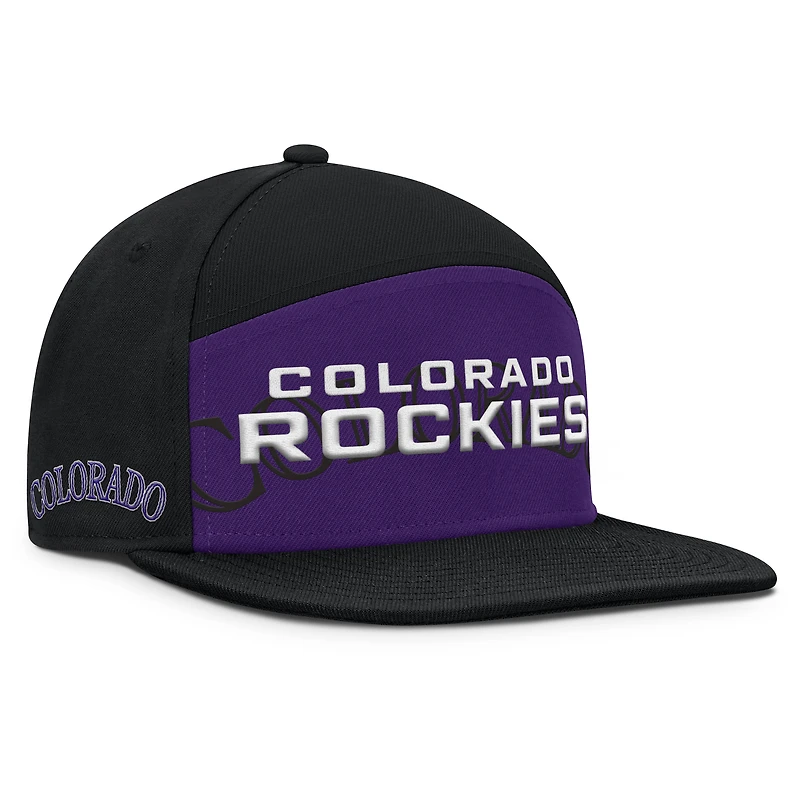Men's Fanatics Black/Purple Colorado Rockies Clubhouse Splitter Snapback Hat