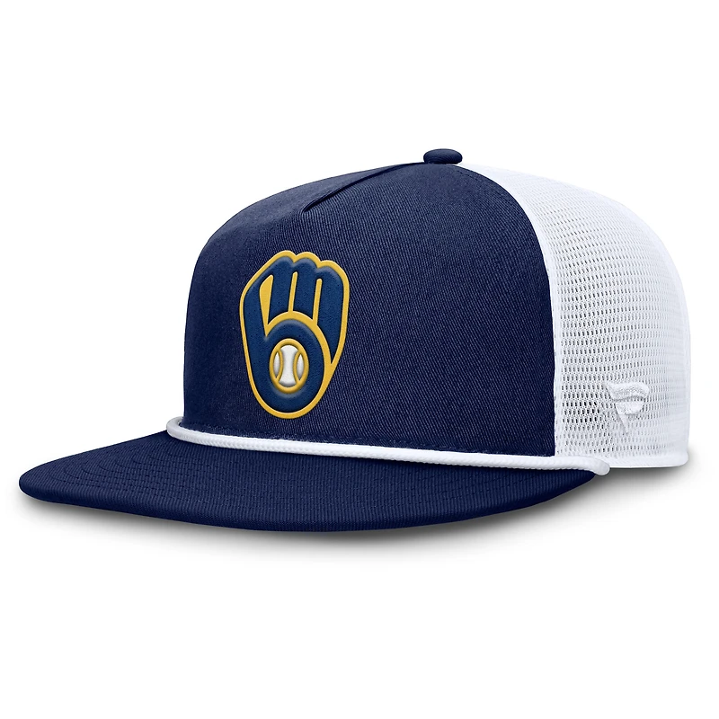 Men's Fanatics Navy/White Milwaukee Brewers Clubhouse Change Up Snapback Hat