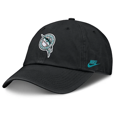 Men's Nike Black Florida Marlins Club Adjustable Hat