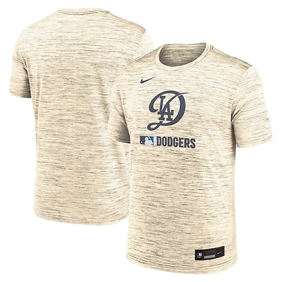 Men's Nike Cream Los Angeles Dodgers Authentic Collection City Connect Velocity Dri-FIT T-Shirt