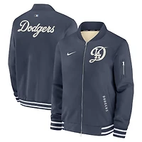 Men's Nike  Navy Los Angeles Dodgers Authentic Collection City Connect Full-Zip Bomber Jacket