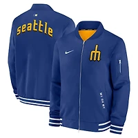 Men's Nike  Royal Seattle Mariners Authentic Collection City Connect Full-Zip Bomber Jacket