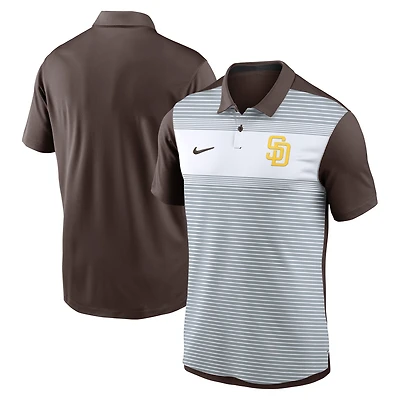 Men's Nike White/Brown San Diego Padres Vapor Striped Dri-FIT Polo