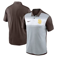 Men's Nike White/Brown San Diego Padres Vapor Striped Dri-FIT Polo