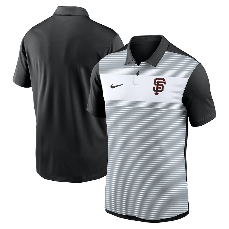 Men's Nike White/Black San Francisco Giants Vapor Striped Dri-FIT Polo