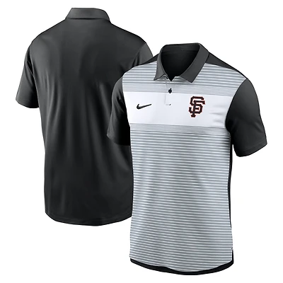 Men's Nike White/Black San Francisco Giants Vapor Striped Dri-FIT Polo
