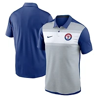 Men's Nike White/Royal Texas Rangers Vapor Striped Dri-FIT Polo