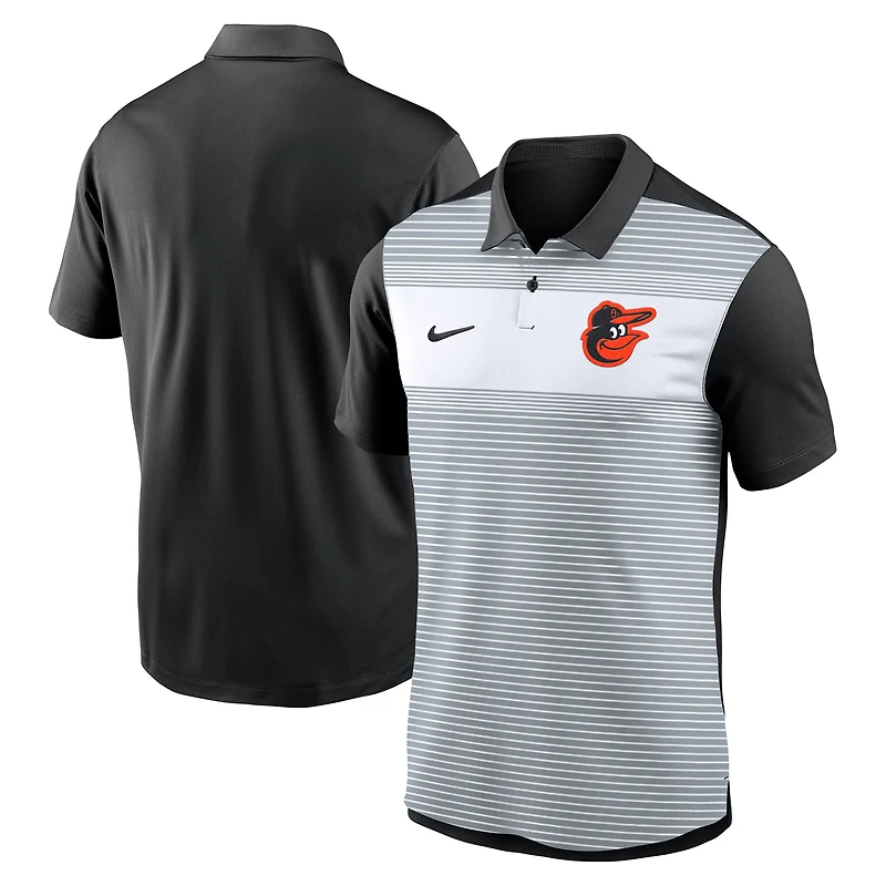 Men's Nike White/Black Baltimore Orioles Vapor Striped Dri-FIT Polo