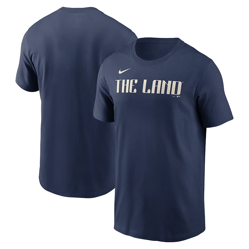 Men's Nike Navy Cleveland Guardians City Connect Wordmark T-Shirt