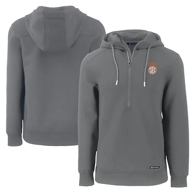 Men's Cutter & Buck Gray Texas Longhorns SEC Roam Eco Recycled Half-Zip Hoodie