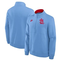 Men's Nike Light Blue St. Louis Cardinals Cooperstown Collection Fleece Half-Zip Pullover
