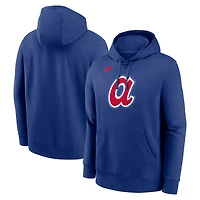 Men's Nike Royal Atlanta Braves Cooperstown Collection Logo Club Pullover Hoodie