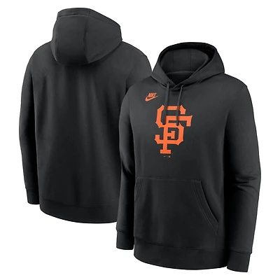 Men's Nike Black San Francisco Giants Cooperstown Collection Logo Club Pullover Hoodie