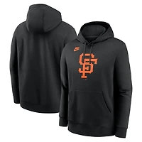 Men's Nike Black San Francisco Giants Cooperstown Collection Logo Club Pullover Hoodie