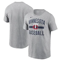 Men's Nike  Heather Gray Minnesota Twins Arched T-Shirt