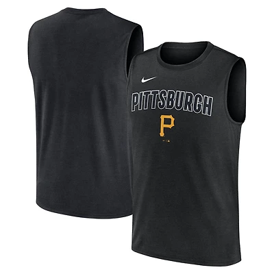 Men's Nike Black Pittsburgh Pirates Knockout Dri-FIT Muscle Tank Top