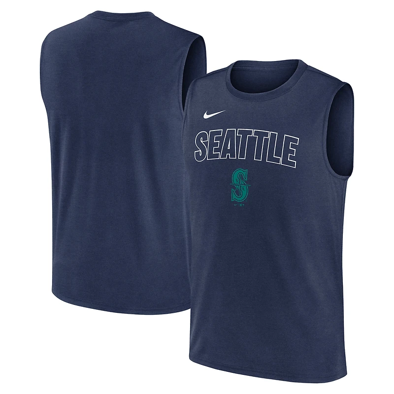 Men's Nike Navy Seattle Mariners Knockout Dri-FIT Muscle Tank Top