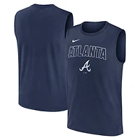 Men's Nike Navy Atlanta Braves Knockout Dri-FIT Muscle Tank Top