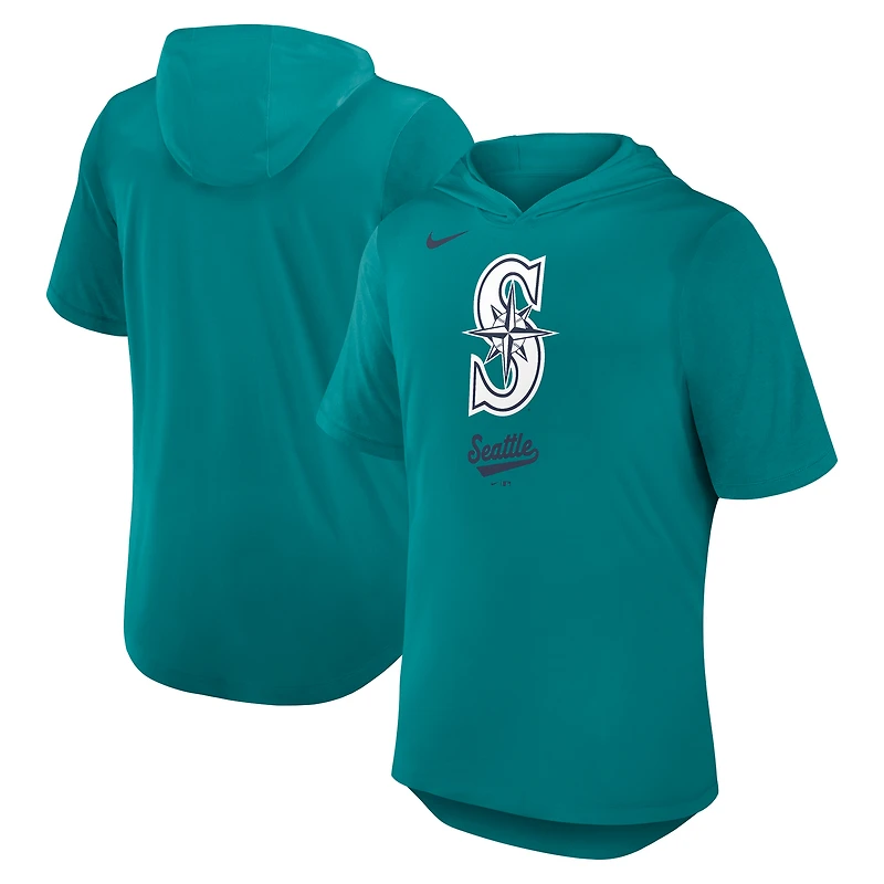 Men's Nike Teal Seattle Mariners Tri-Blend Hoodie T-Shirt