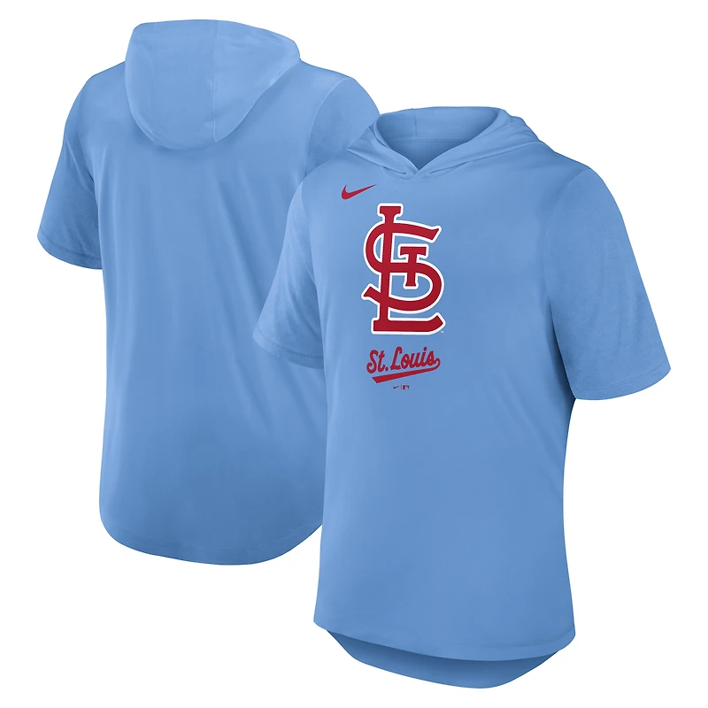 Men's Nike Light Blue St. Louis Cardinals Tri-Blend Hoodie T-Shirt