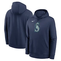 Men's Nike Navy Seattle Mariners Logo Club Fleece Hoodie