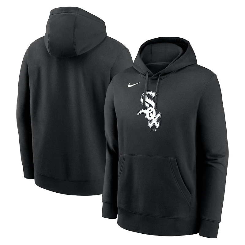 Men's Nike Black Chicago White Sox Logo Club Fleece Hoodie