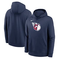 Men's Nike Navy Cleveland Guardians Logo Club Fleece Hoodie