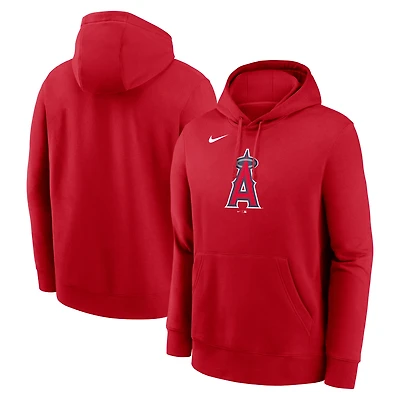 Men's Nike Red Los Angeles Angels Logo Club Fleece Hoodie