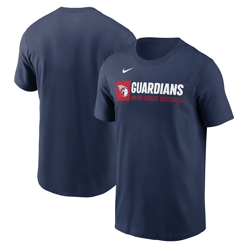 Men's Nike Navy Cleveland Guardians Team Block T-Shirt