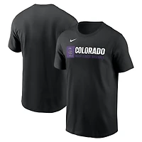 Men's Nike  Black Colorado Rockies Team Block T-Shirt