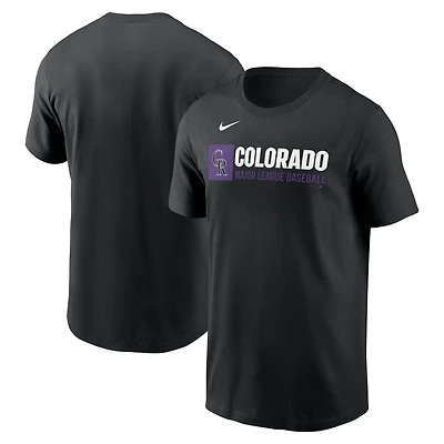 Men's Nike Black Colorado Rockies Team Block T-Shirt