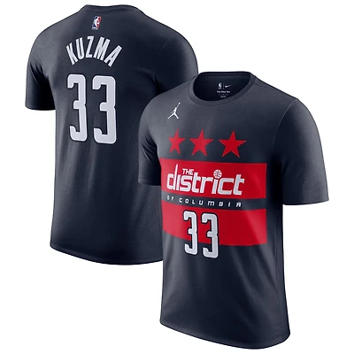 Men's Jordan Brand Kyle Kuzma Navy Washington Wizards Statement Edition Name & Number T-Shirt