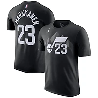 Men's Jordan Brand Lauri Markkanen Black Utah Jazz Statement Edition Name & Number T-Shirt