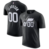 Men's Jordan Brand Clarkson Black Utah Jazz Statement Edition Name & Number T-Shirt