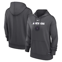 Women's Nike Anthracite New York Mets Authentic Collection City Connect Performance Pullover Hoodie